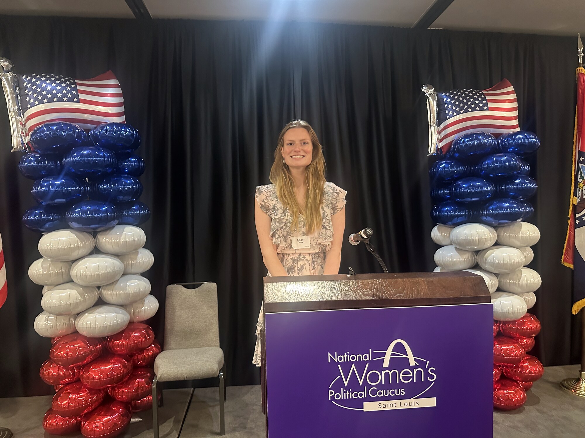 Amber at a National Women's Political Caucus event